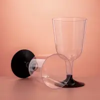 Бокал пластиковый одноразовый для вина, 200 мл, прозрачный, МИКС