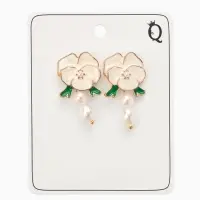 Серьги "Цветок кувшинки", цвет белый в золоте