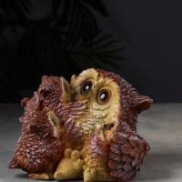 Копилка сова "Счастливая мама" 18 см, коричневый