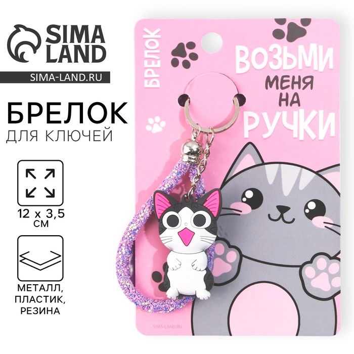 Брелок для ключей &laquo;Возьми меня на ручки&raquo;, 12 х 3,5 см