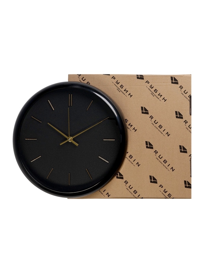 Часы настенные, интерьерные "Классика", d-30 см, со стеклом, черные