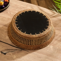 Корзинка плетеная ротанг "Павлин", 23х23х7 см, МИКС