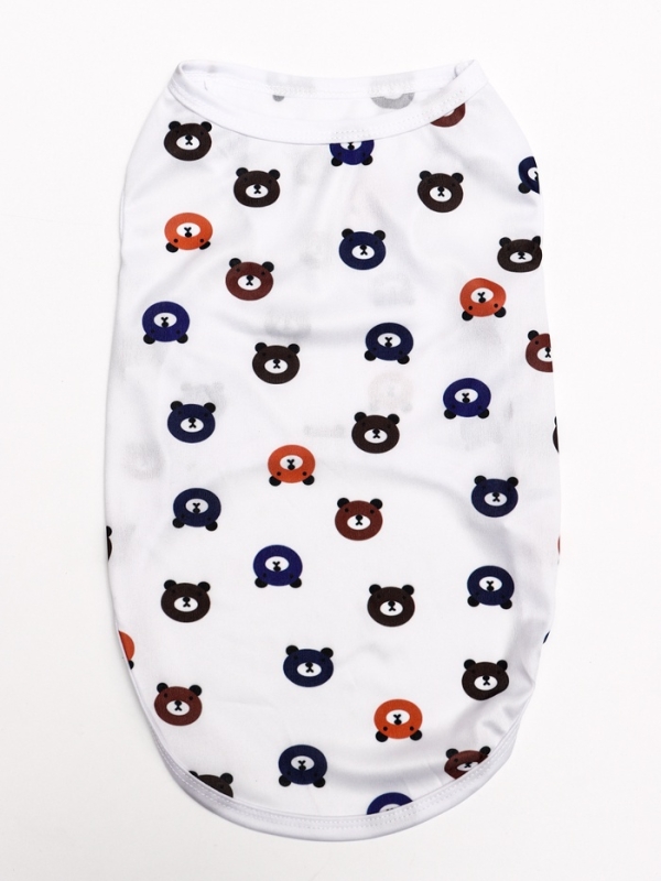 Футболка для животных "Мишка", XL (ДС 38, ОГ 50 см), белая