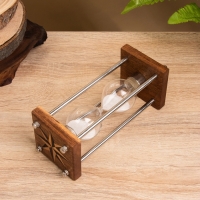 Песочные часы "Стороны света" 7,5х7,5х19 см, дерево, сталь