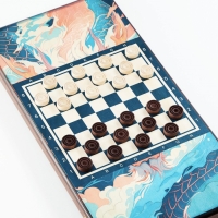 Нарды деревянные большие, настольная игра "Облачный змей", 60 х 60 см, с шашками