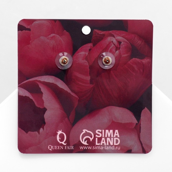 Серьги эмаль &laquo;Котики&raquo; любовь, сердечки, цвет бело-красный в золоте