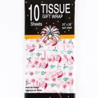 Бумага упаковочная тишью "Дед Мороз!", белая, 50 х 66 см