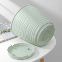 Горшок для цветов с поддоном Saffron, 5,4 л, d=22,4 см, h=20,5 см, цвет светло-зелёный