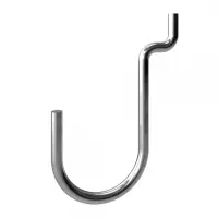 Крючок загнутый с зацепом на перфорированную ДСП панель, d=4 мм, 6&times;2&times;3,6 см, цвет хром