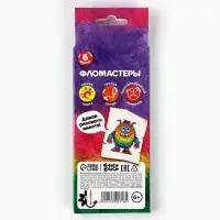 Фломастеры 6 цветов в коробке &laquo;Букибяки&raquo;