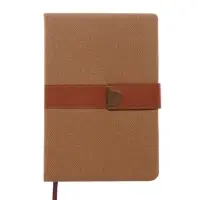 Ежедневник недатированный формат А5, с хлястиком, 128л, линия, пвх, Коричневый