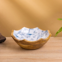 Салатник "Синие птицы" дерево манго 20х20х8 см