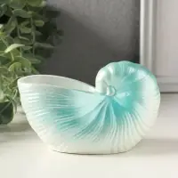 Подставка для мелочей &laquo;Ракушка&raquo; 8&times;12&times;6 см, гипс, голубой перламутр