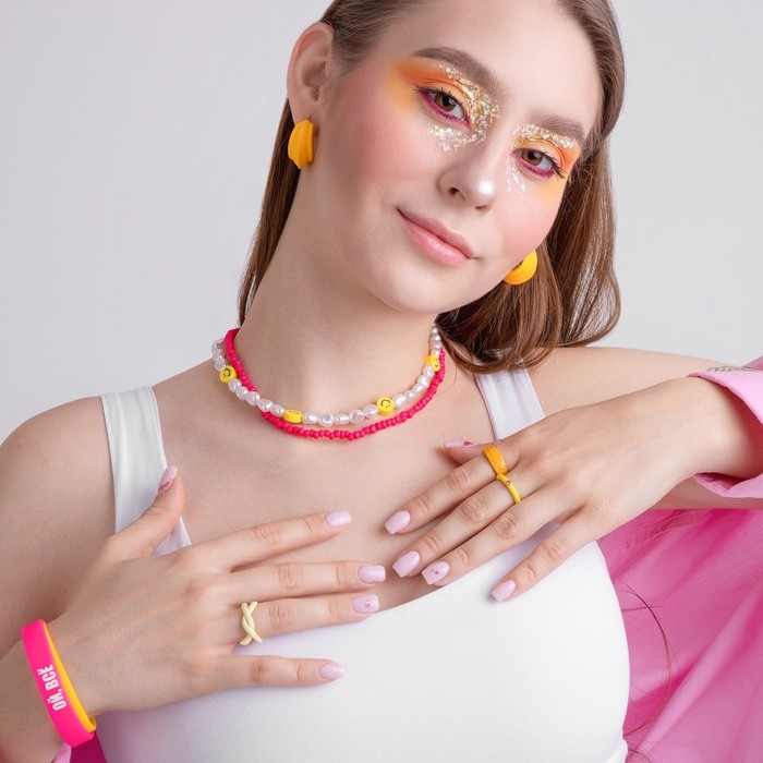 Силиконовый браслет &laquo;Ой всё&raquo; женский, цвет розово-белый, 20 см