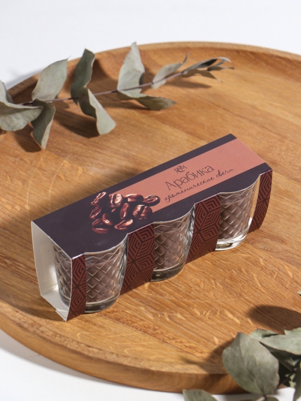 Свеча ароматическая в стакане (набор 3 шт) по 50 мл, 10 ч, 32 гр, АРАБИКА Свеча ароматическая в стакане (набор 3 шт) по 50 мл, 10 ч, 32 гр, АРАБИКА