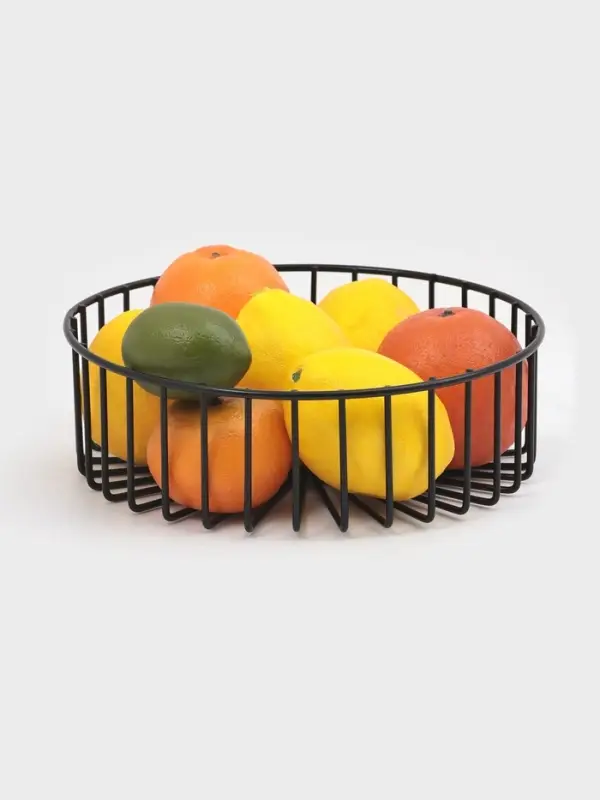 Корзинка - ваза для фруктов &laquo;Горшок&raquo;, 23&times;23&times;7 см, чёрная