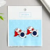 Металлический элемент, декоративная подвеска &laquo;Арт Узор. Космонавт в красном плаще&raquo;, золото, 3.1&times;2.5 см