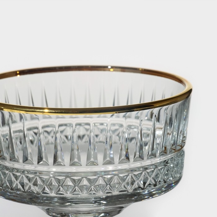 Набор фужеров стеклянный Elysia, 260 мл, 4 шт, с золотой каймой