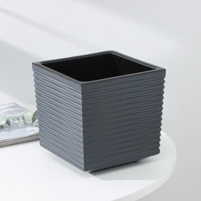 Кашпо со вставкой &laquo;Стиль&raquo;, 3 л, цвет графит