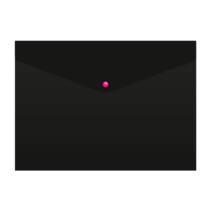 Папка-конверт на кнопке А4, 180 мкм, Calligrata "No Secret", непрозрачная, черная, микс цветные кнопки