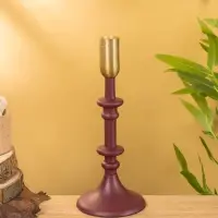 Подсвечник на 1 свечу "Баклажановый" 10х10х26 см