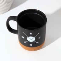 Кружка керамическая с пробковым дном Дорого внимание &laquo;Стороны света&raquo;, 400 мл