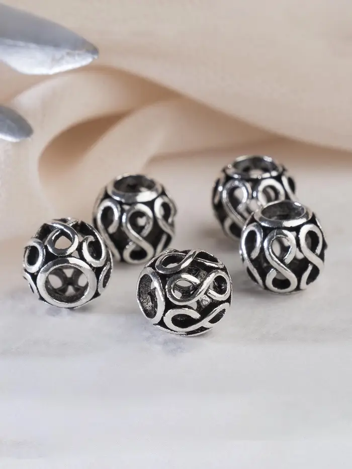 Шарм разделитель для бусин &laquo;Бесконечность&raquo;, цвет серебро