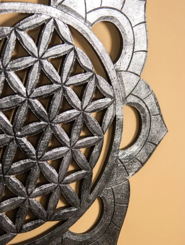 Панно "Подсолнух" МДФ, 60х60х1 см, серебро