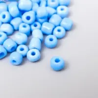 Бисер круглый 6/0 в бутылочке "Джинсовый голубой"  20 гр