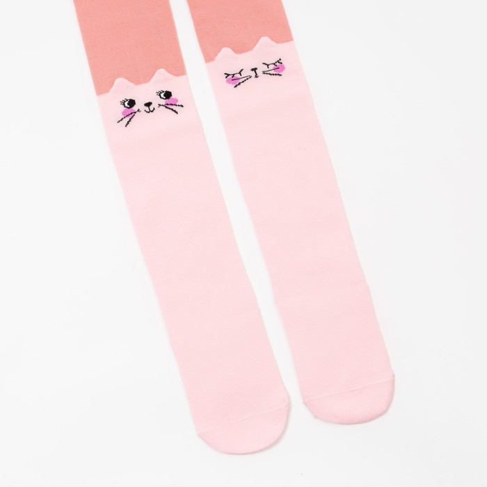 Колготки детские &laquo;Кошка ЗD&raquo;, цвет пудра, рост 98-104