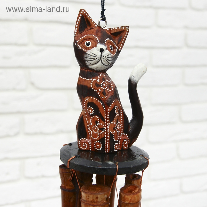 Музыка ветра &laquo;Кошечка&raquo;, 44&times;8&times;8 см, бамбук