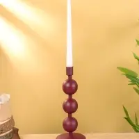 Подсвечник на 1 свечу "Баклажан" с 3 сферами 10х10х25 см