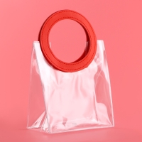 Пакет подарочный из ПВХ, красный, 20 х 18 х 10 см