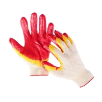 Перчатки садовые, хб, вязка 13 класс, размер 9, латексный облив, красные Перчатки садовые, хб, вязка 13 класс, размер 9, латексный облив, красные