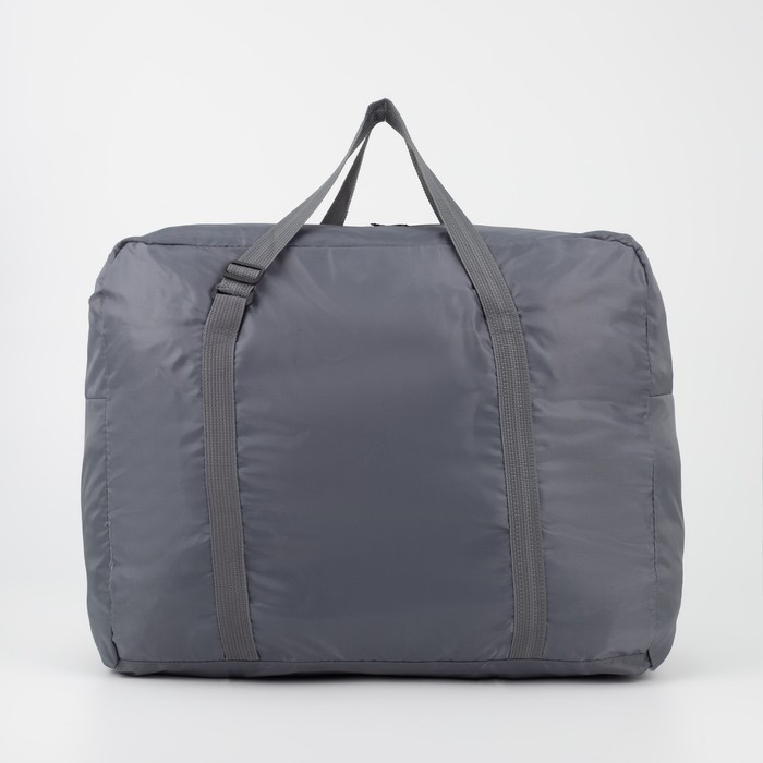 Сумка дорожная на молнии, складная в косметичку, наружный карман, держатель для чемодана, цвет серый/зелёный Сумка дорожная на молнии, складная в косметичку, наружный карман, держатель для чемодана, цвет серый/зелёный