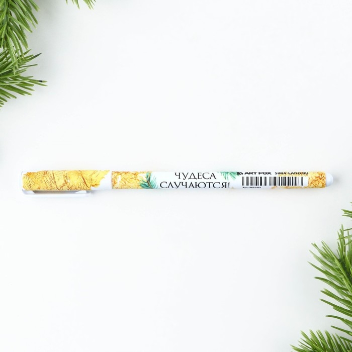 Ручка шариковая пластиковая софт-тач &laquo;Новый год: Чудеса случаются!&raquo;, синяя паста 0.7 мм