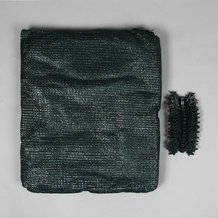 Сетка затеняющая, 5 &times; 3 м, плотность 55 г/м&sup2;, зелёная, в наборе 15 клипс