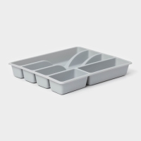Лоток для столовых приборов, 5 отделений, 25,5&times;30,7&times;4,6 см, цвет серый