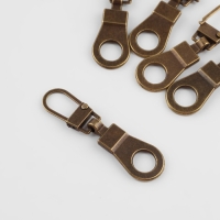 Пуллер для молнии, металлический, 4 &times; 1,2 см, 5 шт, цвет антик