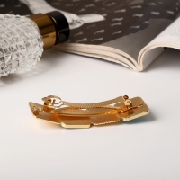 Заколка-автомат для волос "Ирма" 8 см, золотисто-голубой Заколка-автомат для волос "Ирма" 8 см, золотисто-голубой