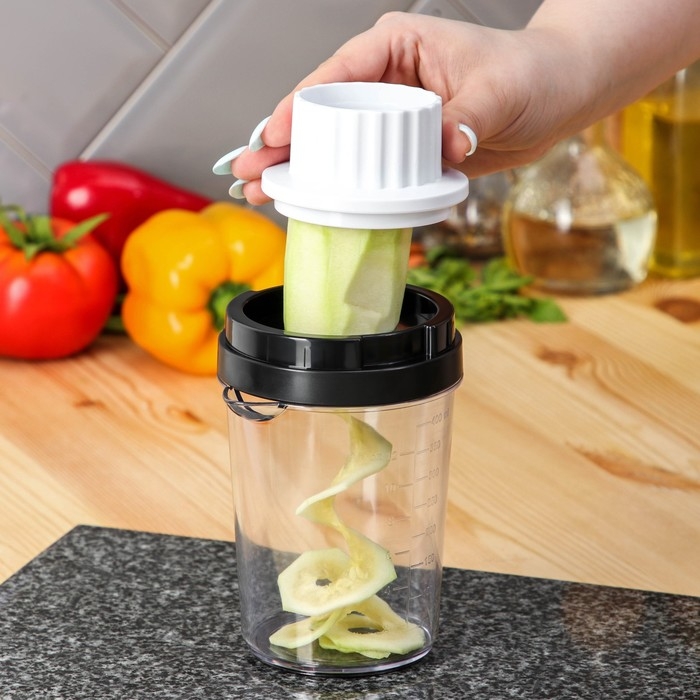 Овощерезка универсальная Magistro Vegan pro, 7 насадок, 10&times;10&times;25 см, цвет чёрно - белый