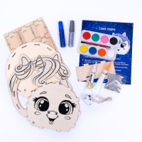 Набор для творчества «Новогодний ночник из дерева. Единорог», роспись, сборный, 5+ Набор для творчества «Новогодний ночник из дерева. Единорог», роспись, сборный, 5+