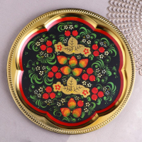 Набор &laquo;Хохлома&raquo;, овал, 3 предмета, самовар 3 л, заварочный чайник 0,7 л, поднос