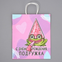 Пакет подарочный крафтовый, упаковка, &laquo;Подружка&raquo;, 28 х 32 х 15 см