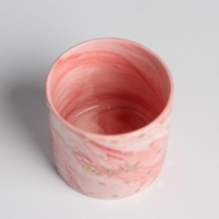 Горшок для цветов керамический с тиснением, кашпо &laquo;Сердца&raquo;, 8 х 7,5 см