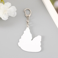 Брелок акрил "Змей в новогоднем колпаке, с ёлочкой" 6х5,4 см