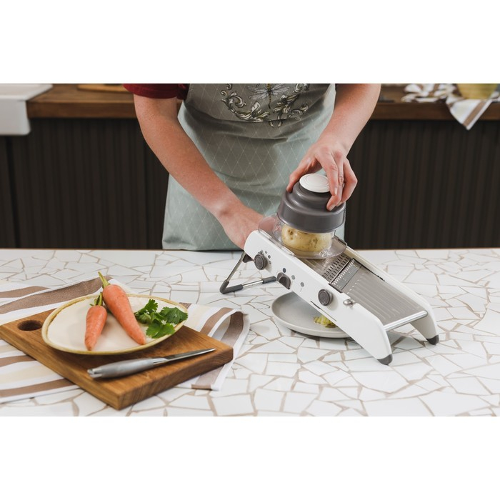 Овощерезка Magistro Stormy, с контролируемым углом нарезания, нержавеющая сталь, 35&times;15&times;14 см, цвет белый