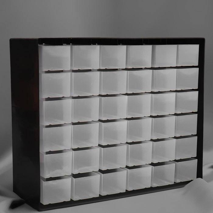 Бокс для хранения мелочей с выдвигающимися ячейками, 40 &times; 33 см, цвет чёрный