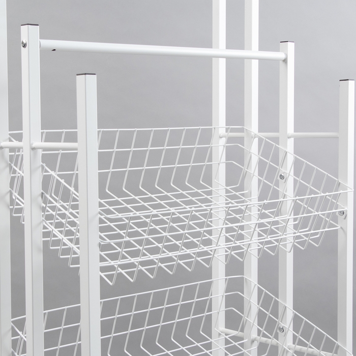 Стойка под зонты, разборная, 3 наклонные корзины, 3 яруса, 60&times;40&times;150 см, цвет белый