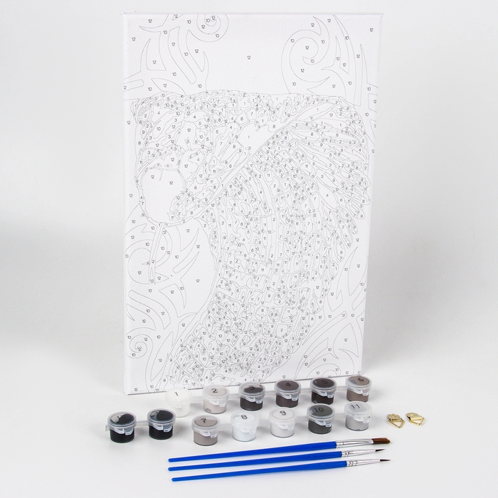 Картина по номерам на холсте с подрамником на новый год &laquo;Змея кобра&raquo;, 30 х 20 см, символ года 2025, новогодний набор для творчества